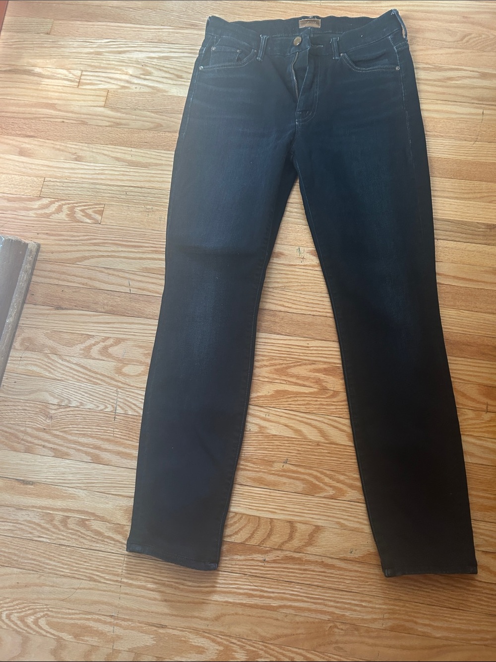 MOTHER Slim Straight Jeans in Black